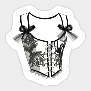 Corset vintage. Fashion illustration. Lingerie. Sticker